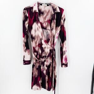 Calvin Klein Abstract Midi Dress - Pink and Black